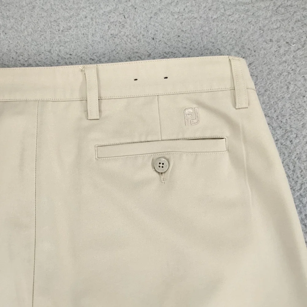 Footjoy Golf Pants Men 36x32 Beige Outdoor Stretch Performance Flat Front Preppy